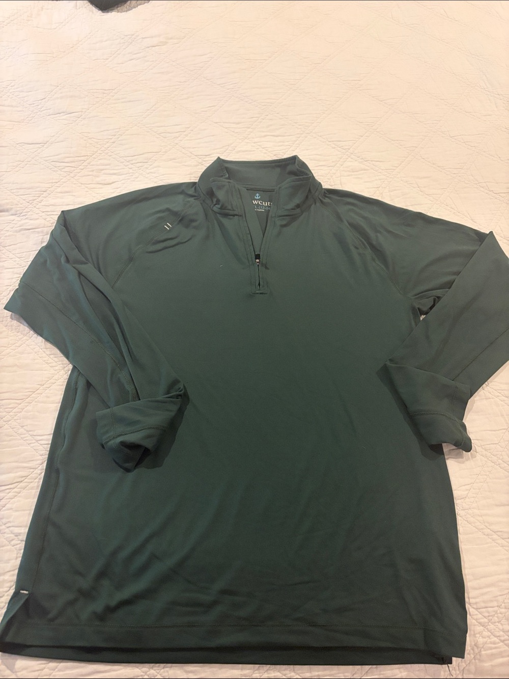 Performance J Crew Men’s Long-Sleeve Quarter-Zip Shirt - Dark Green